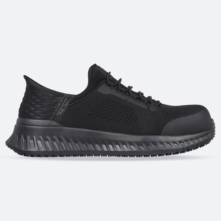 Men's Wide Fit Skechers 200206EC Slip-ins Tilido Fletchit Safety Trainers in Black - Image 1