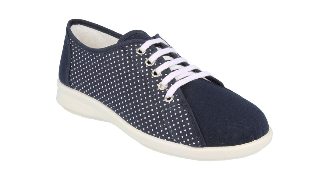 Womens Wide Fit DB Anthea Canvas Shoes in Denim Blue - Image 8
