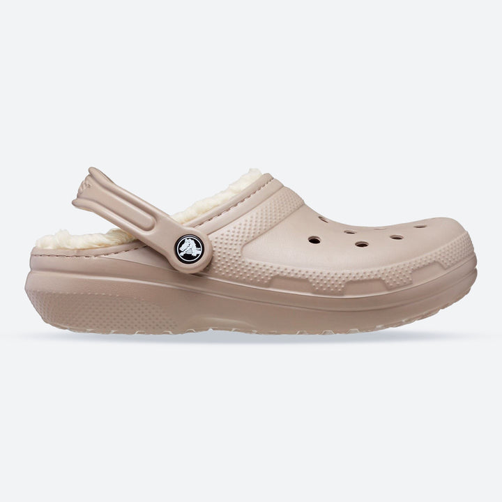 Women's Crocs 203591 Classic Clog Lined Sandals in Mushroom/Bone - Image 1