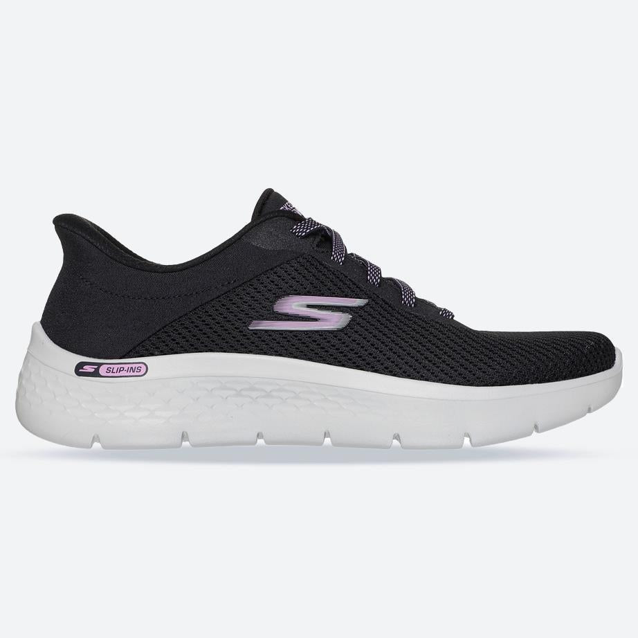 Women's Wide Fit Skechers 125516 Slip-ins Go Walk Flex Carla Trainers in Black - Image 1