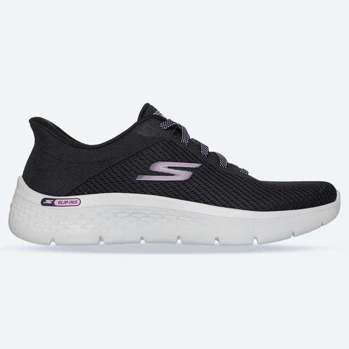 Women's Wide Fit Skechers 125516 Slip-ins Go Walk Flex Carla Trainers in Black - Image 1