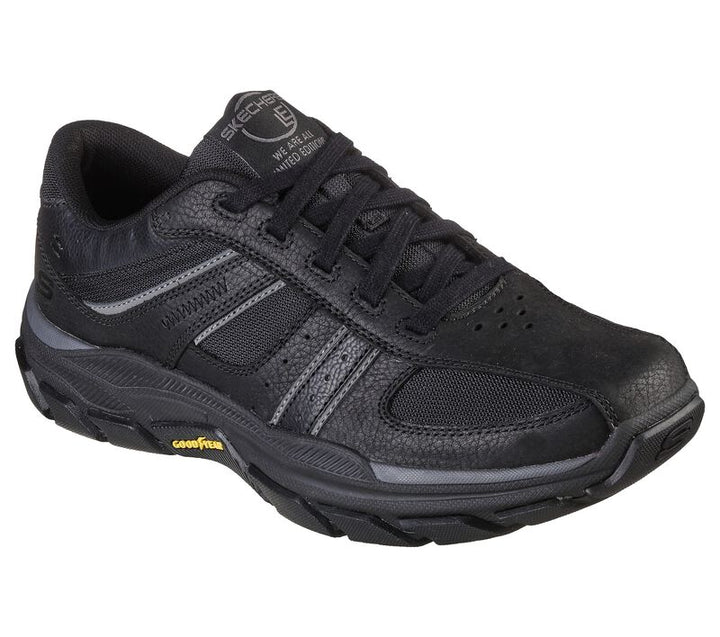Men's Relaxed Fit Skechers 204330 Respected Edgemere Good Year Walking Trainers - Black in Black - Image 1