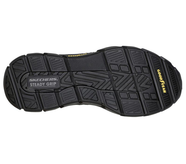 Men's Relaxed Fit Skechers 204330 Respected Edgemere Good Year Walking Trainers - Black in Black - Image 1