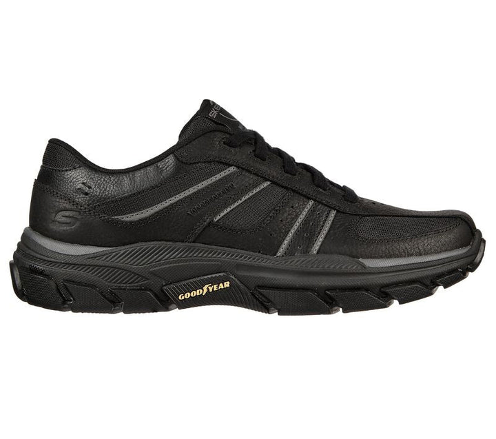 Men's Relaxed Fit Skechers 204330 Respected Edgemere Good Year Walking Trainers - Black in Black - Image 1