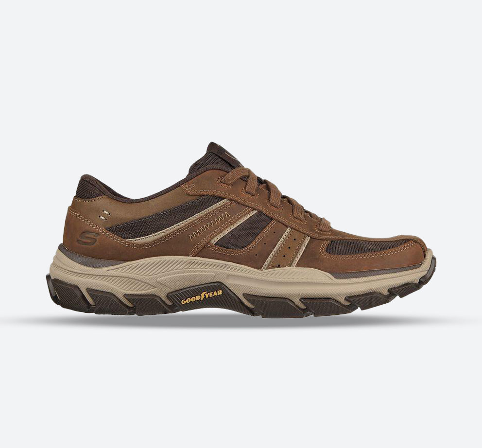 Men's Relaxed Fit Skechers 204330 Respected Edgemere Good Year Walking Trainers - Desert in Desert - Image 1