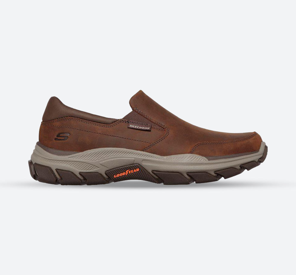 Men's Wide Fit Skechers 204480 Respected Calum Walking Trainers in Brown - Image 7