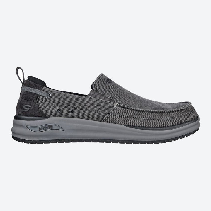 Men's Wide Fit Skechers Melo - Port Bow 204605 Arch Fit Trainers in Taupe - Image 1
