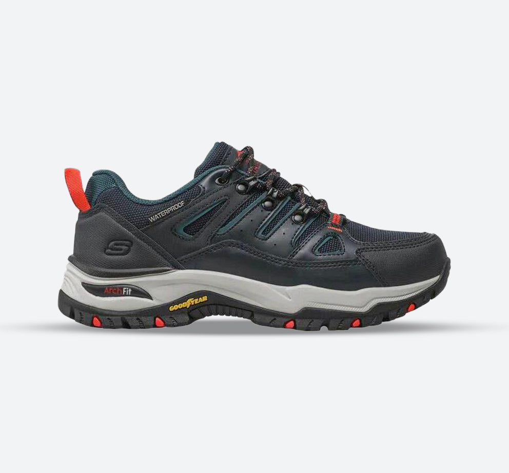 Men's Wide Fit Skechers Relaxed Fit 204630 Arch Fit Dawson Argosa Good Year Walking Trainers in Dark/Navy - Image 1