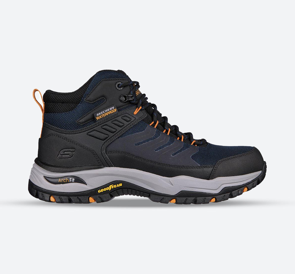 Men's Wide Fit Skechers 204634 Arch Relaxed Fit Dawson Raveno Good Year Hiking Boots - Navy/Black in Navy/Black - Image 1