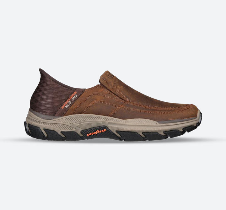 Men's Wide Relaxed Fit Skechers 204810 Slip-ins Rf Respected Elgin Trainers - Brown in Brown - Image 1