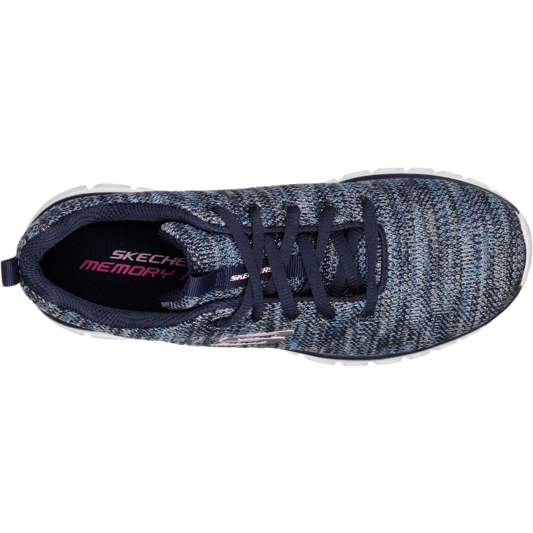 Women's Wide Fit Skechers 12615 Graceful Get Connected Sports Trainers - Navy/Blue in Navy/Blue - Image 4