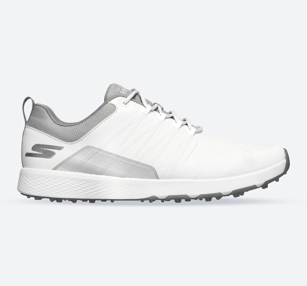 Men's Wide Fit Skechers 214022 Elite 4 Victory Go Golf Trainers in White/Grey - Image 1