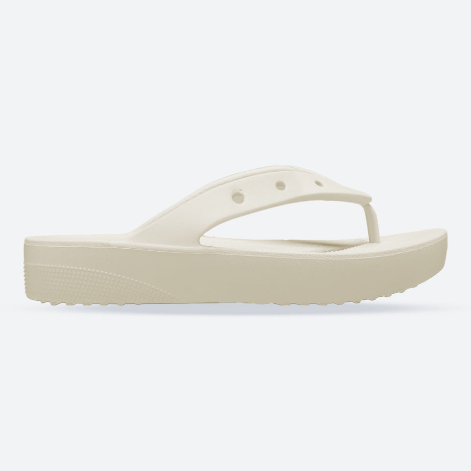 Women's Crocs 207714 Classic Platform Flip Flop in Bone - Image 1