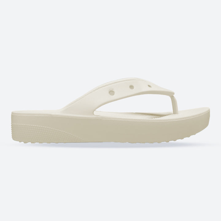 Women's Crocs 207714 Classic Platform Flip Flop in Bone - Image 1