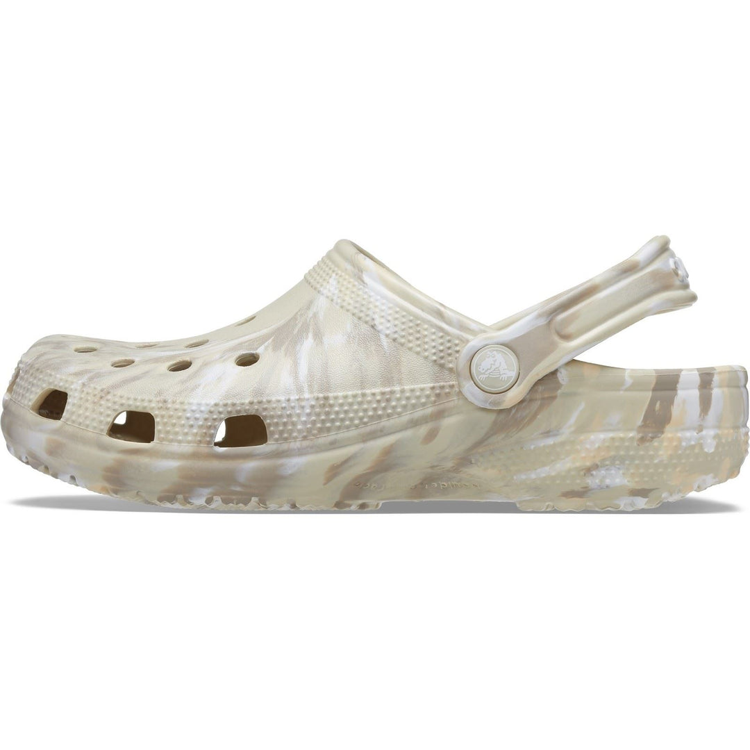 Women's Crocs 206867 Classic Marbled Clog Sandals in Bone/Multi - Image 4