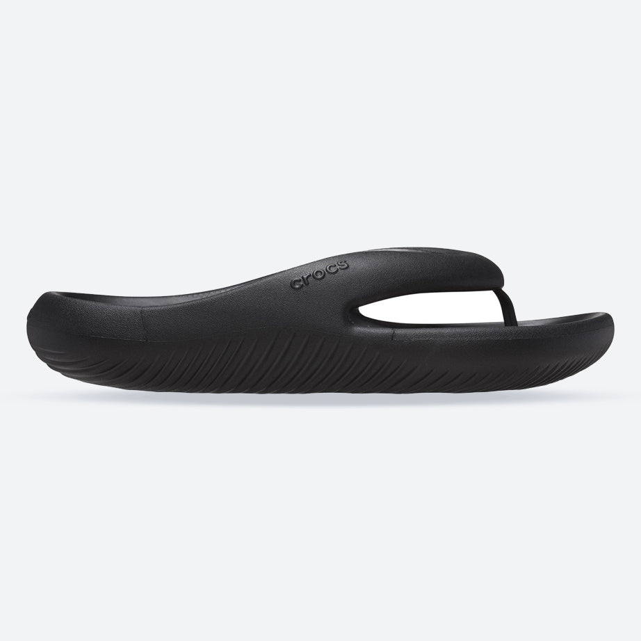 Men's Crocs 208437 Mellow Recovery Flip Flops in Black - Image 1