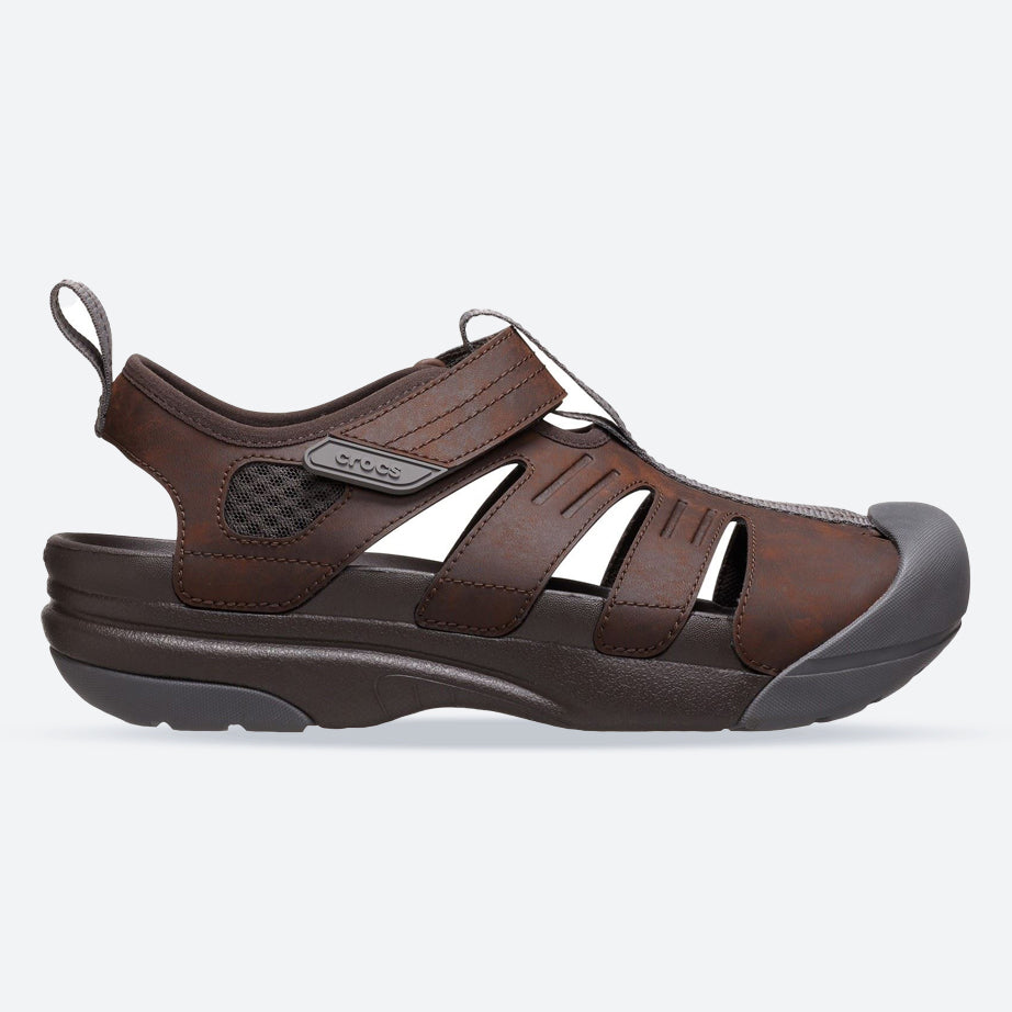 Men's Crocs 209857 Yukon Fisherman Sandals in Espresso - Image 1