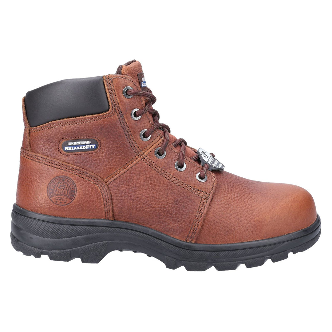 Men's Wide Fit Skechers 77009EC Workshire Safety Boots in Brown - Image 3