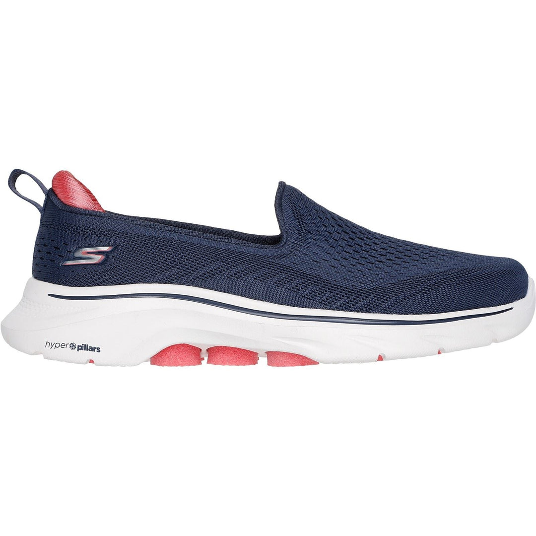 Women's Wide Fit Skechers 125208 Go Walk 7 Vina Shoes in Navy/Coral - Image 2