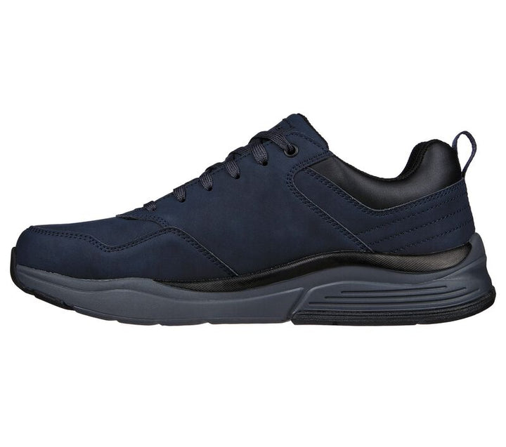 Men's Wide Fit Skechers 210021 Benago Hombre Walking Trainers in Dark Brown - Image 1
