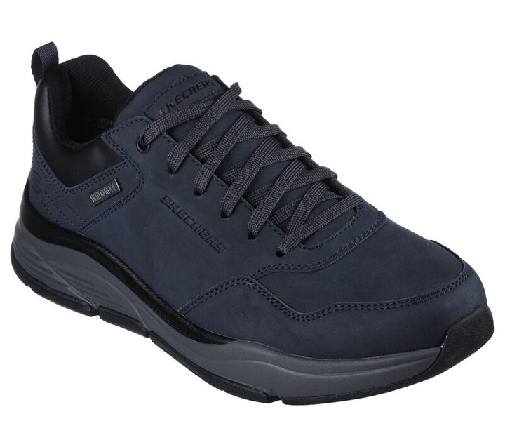 Men's Wide Fit Skechers 210021 Benago Hombre Walking Trainers in Dark Brown - Image 1