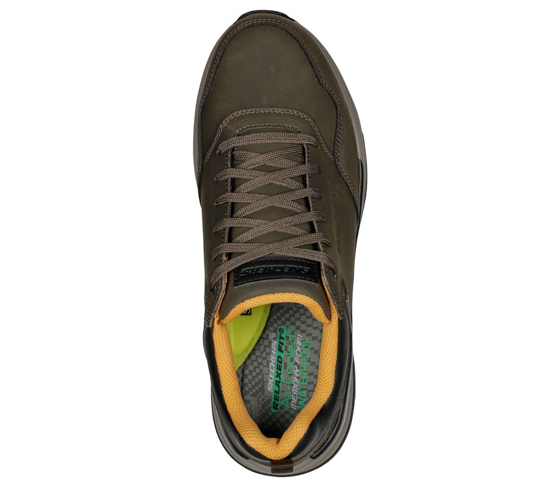 Men's Wide Fit Skechers 210021 Benago Hombre Walking Trainers in Dark Brown - Image 18