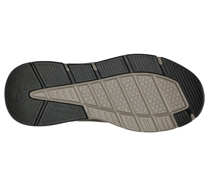 Men's Wide Fit Skechers 210021 Benago Hombre Walking Trainers in Dark Brown - Image 1