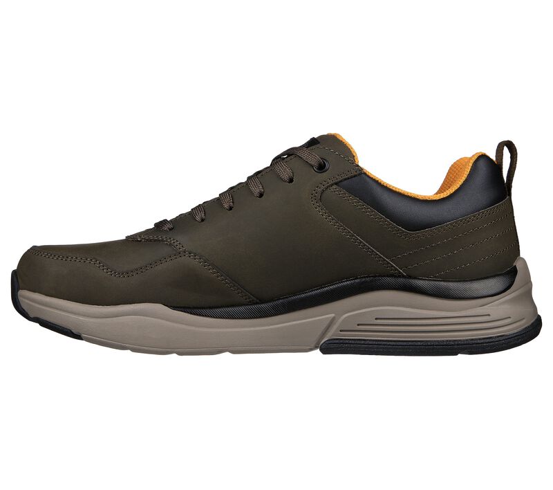 Men's Wide Fit Skechers 210021 Benago Hombre Walking Trainers in Dark Brown - Image 17