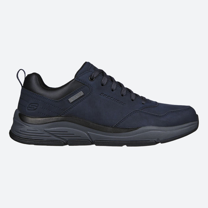 Men's Wide Fit Skechers 210021 Benago Hombre Walking Trainers in Dark Brown - Image 1
