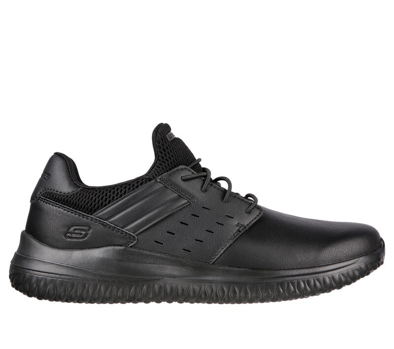 Mens Wide Fit Skechers Street Wear Delson 3.0 210308 Luxury Walking Trainers - Black in Black - Image 2