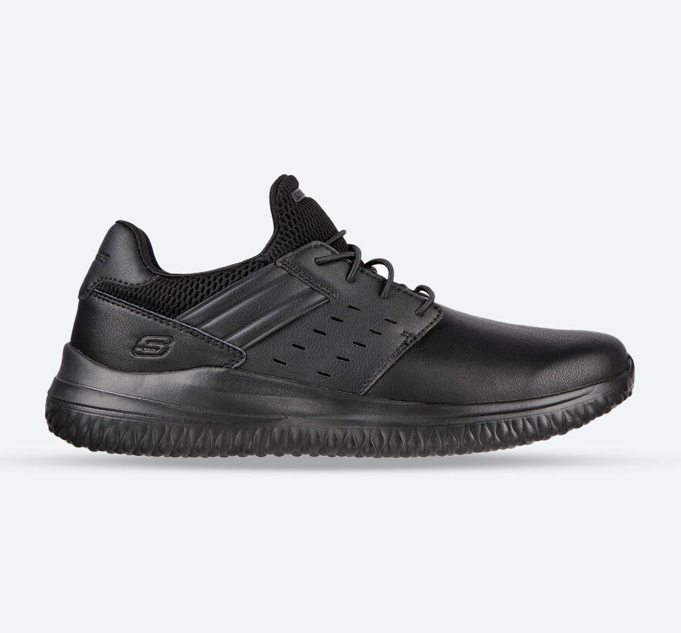Mens Wide Fit Skechers Street Wear Delson 3.0 210308 Luxury Walking Trainers - Black in Black - Image 1