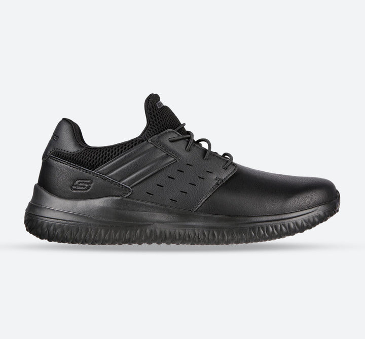 Mens Wide Fit Skechers Street Wear Delson 3.0 210308 Luxury Walking Trainers - Black in Black - Image 1