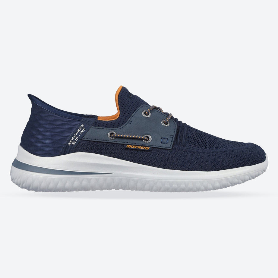 Men's Wide Fit Skechers 210606 Slip-ins Delson 3.0 Roth Trainers in Navy - Image 1
