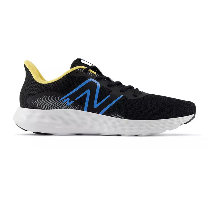 Women's Wide Fit New Balance M411RM3 Walking and Running Trainers in Black/Yellow - Image 1