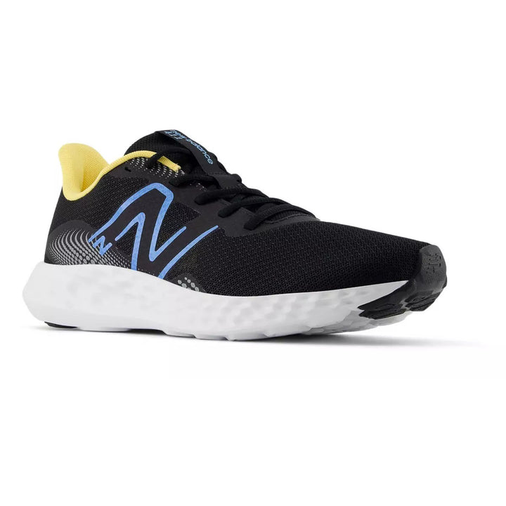 Women's Wide Fit New Balance M411RM3 Walking and Running Trainers in Black/Yellow - Image 1