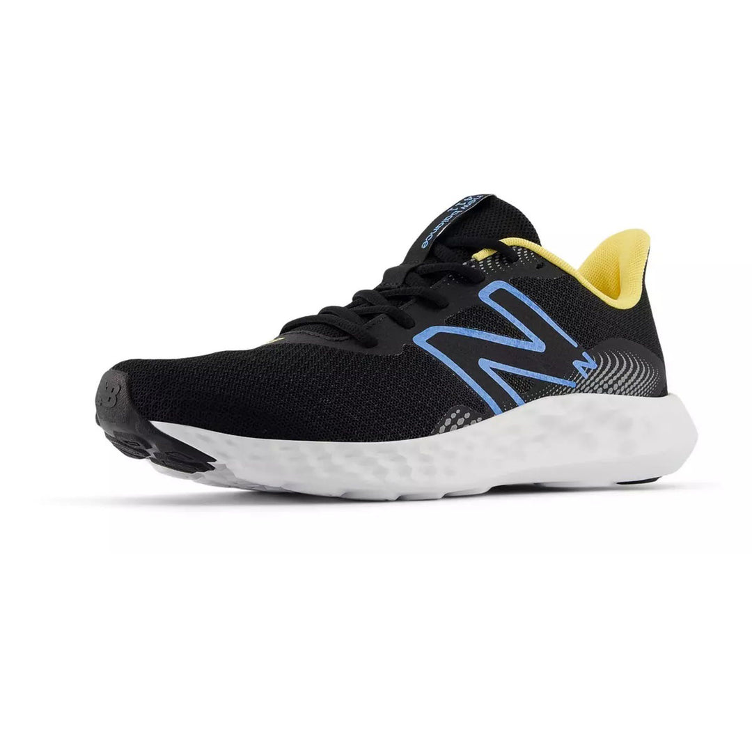 Women's Wide Fit New Balance M411RM3 Walking and Running Trainers in Black/Yellow - Image 4