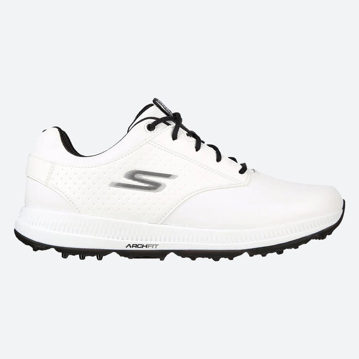 Men's Wide Fit Skechers 214043 Go Golf Elite 5 Legend Golf Waterproof Trainers in Black/White - Image 1