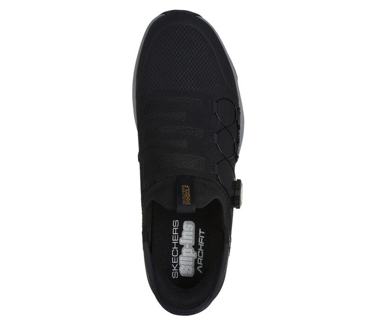 Men's Wide Fit Skechers 214076 Slip-ins Go Golf Elite Vortex Trainers in Black/Grey - Image 1