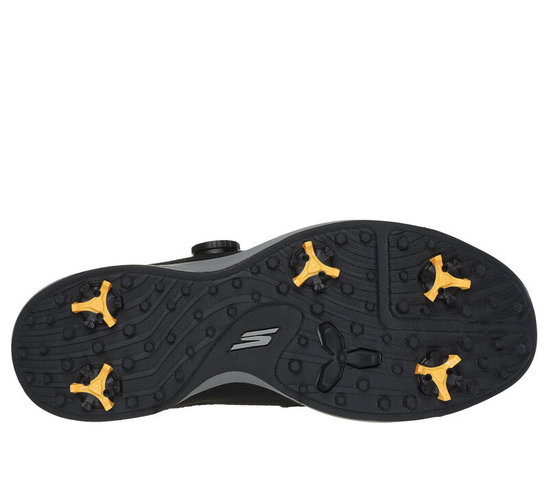 Men's Wide Fit Skechers 214076 Slip-ins Go Golf Elite Vortex Trainers in Black/Grey - Image 6