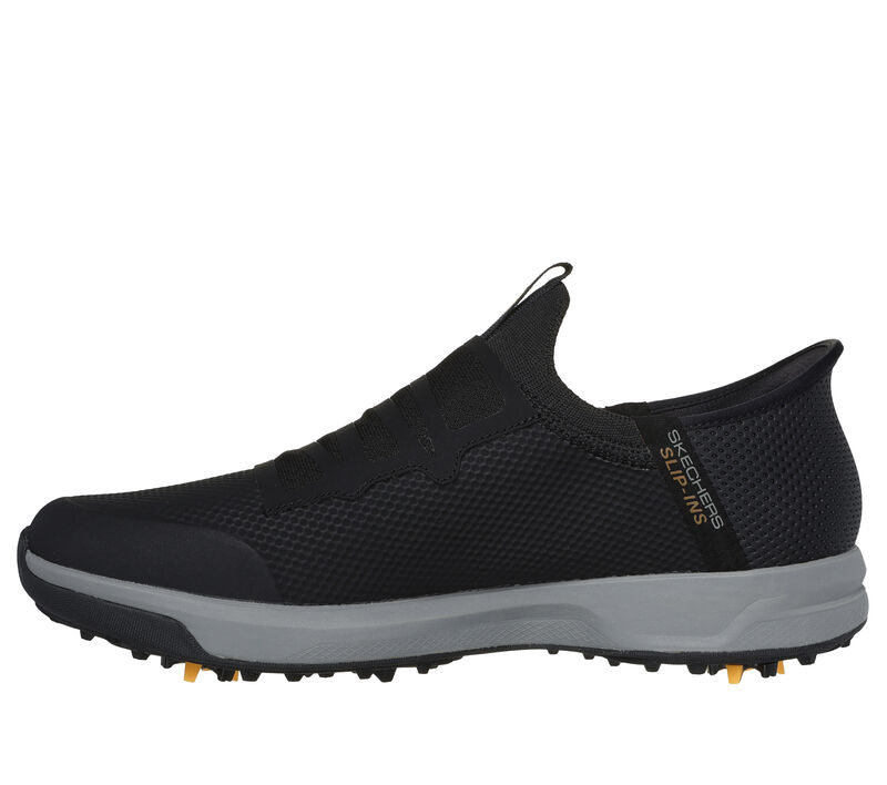Men's Wide Fit Skechers 214076 Slip-ins Go Golf Elite Vortex Trainers in Black/Grey - Image 4