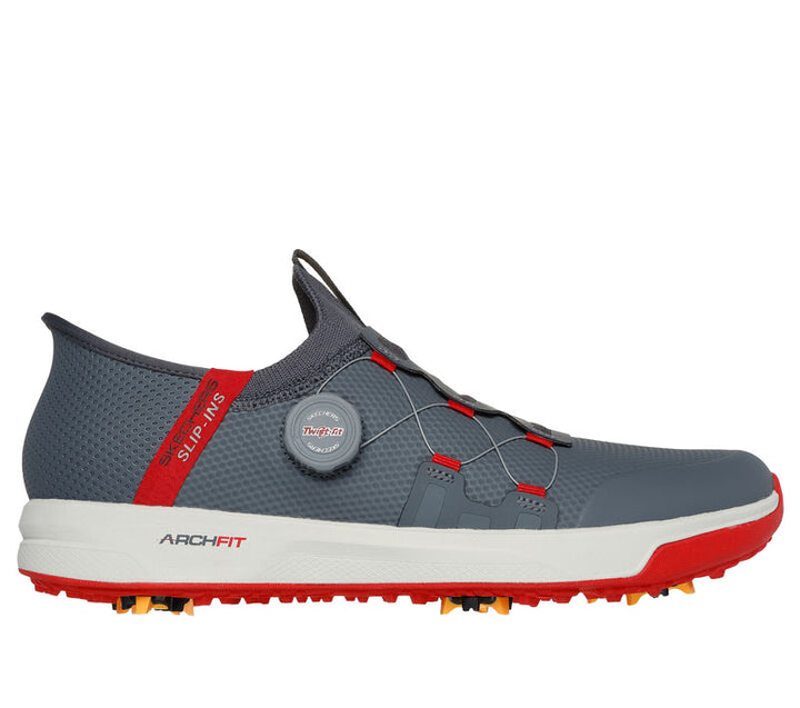 Men's Wide Fit Skechers 214076 Slip-ins Go Golf Elite Vortex Trainers in Black/Grey - Image 1