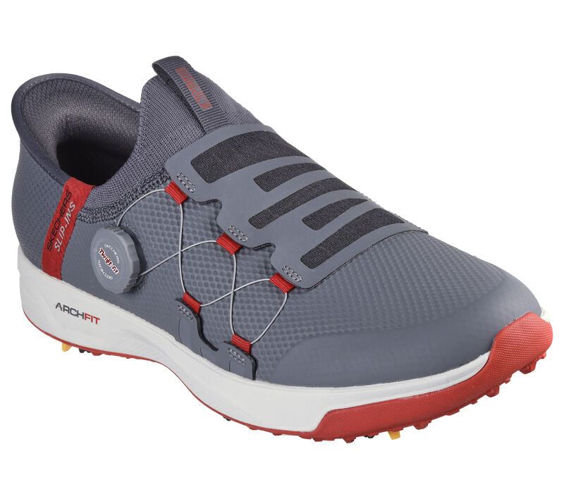 Men's Wide Fit Skechers 214076 Slip-ins Go Golf Elite Vortex Trainers in Black/Grey - Image 14