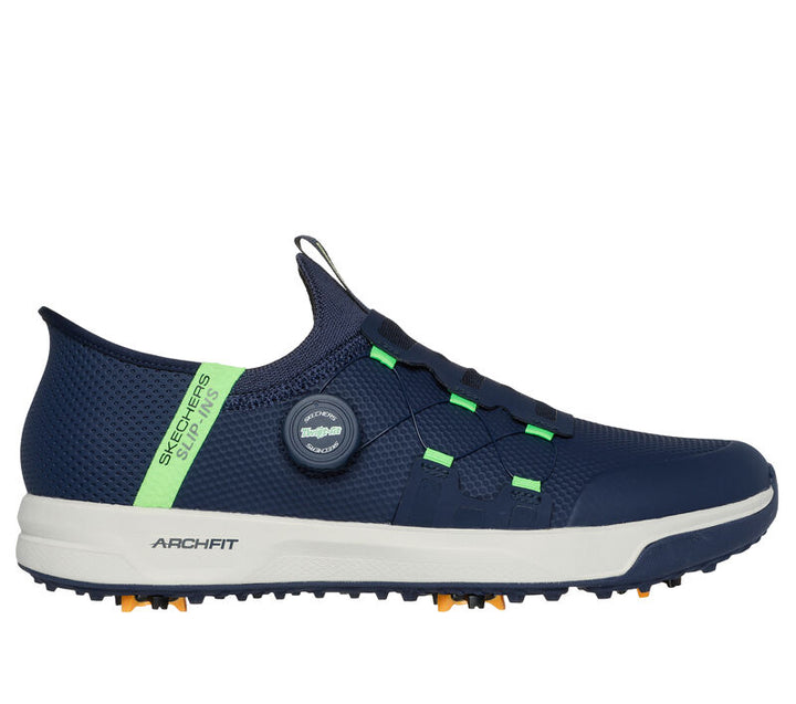 Men's Wide Fit Skechers 214076 Slip-ins Go Golf Elite Vortex Trainers in Black/Grey - Image 1