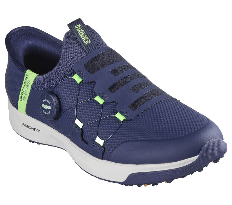 Men's Wide Fit Skechers 214076 Slip-ins Go Golf Elite Vortex Trainers in Black/Grey - Image 9