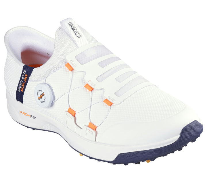 Men's Wide Fit Skechers 214076 Slip-ins Go Golf Elite Vortex Trainers in Black/Grey - Image 1