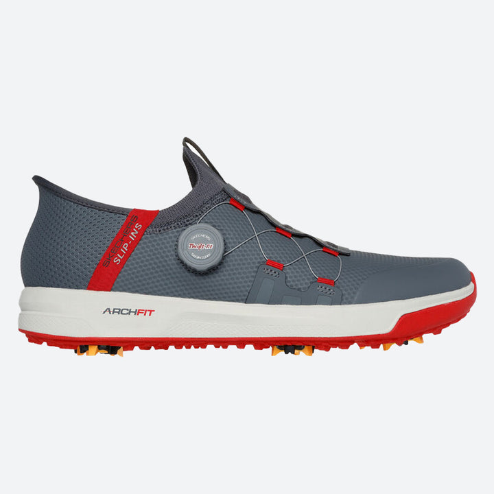 Men's Wide Fit Skechers 214076 Slip-ins Go Golf Elite Vortex Trainers in Black/Grey - Image 1