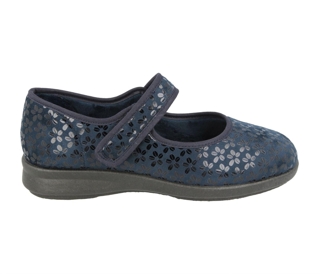 Womens Wide Fit DB Vermont Shoes in Black Stretch - Image 7