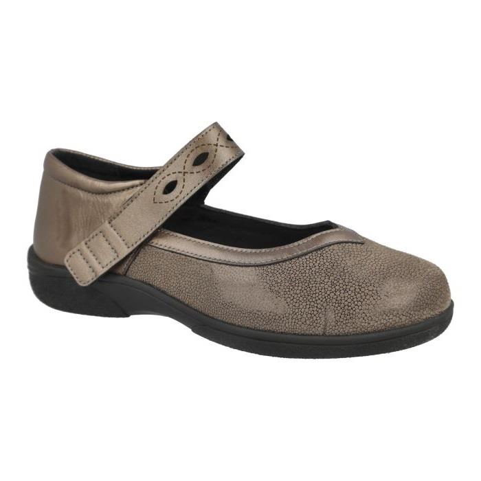 Women's Wide Fit DB Hythe Shoes in Black Lea / Stretch - Image 10