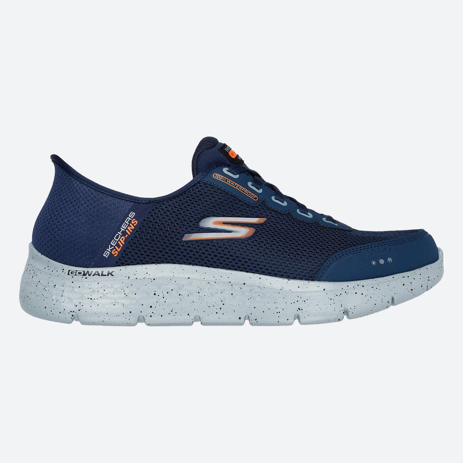 Men's Wide Fit Skechers 216330 Slip-ins Go Walk Flex 100% Waterproof Trainers - Navy in Navy - Image 2