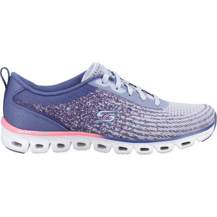 Women's Wide Fit Skechers 104325 Glide-Step Head Start Trainers in Slate - Image 1